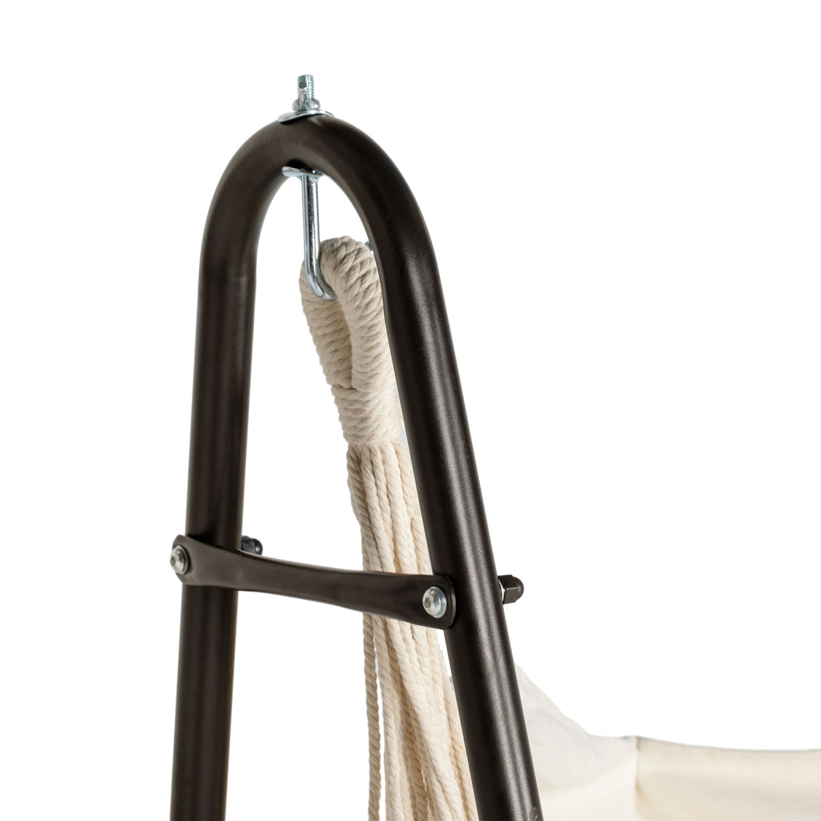 Outsunny Hammock Chair w/ Metal Stand, Hammock Swing w/ Side Pocket