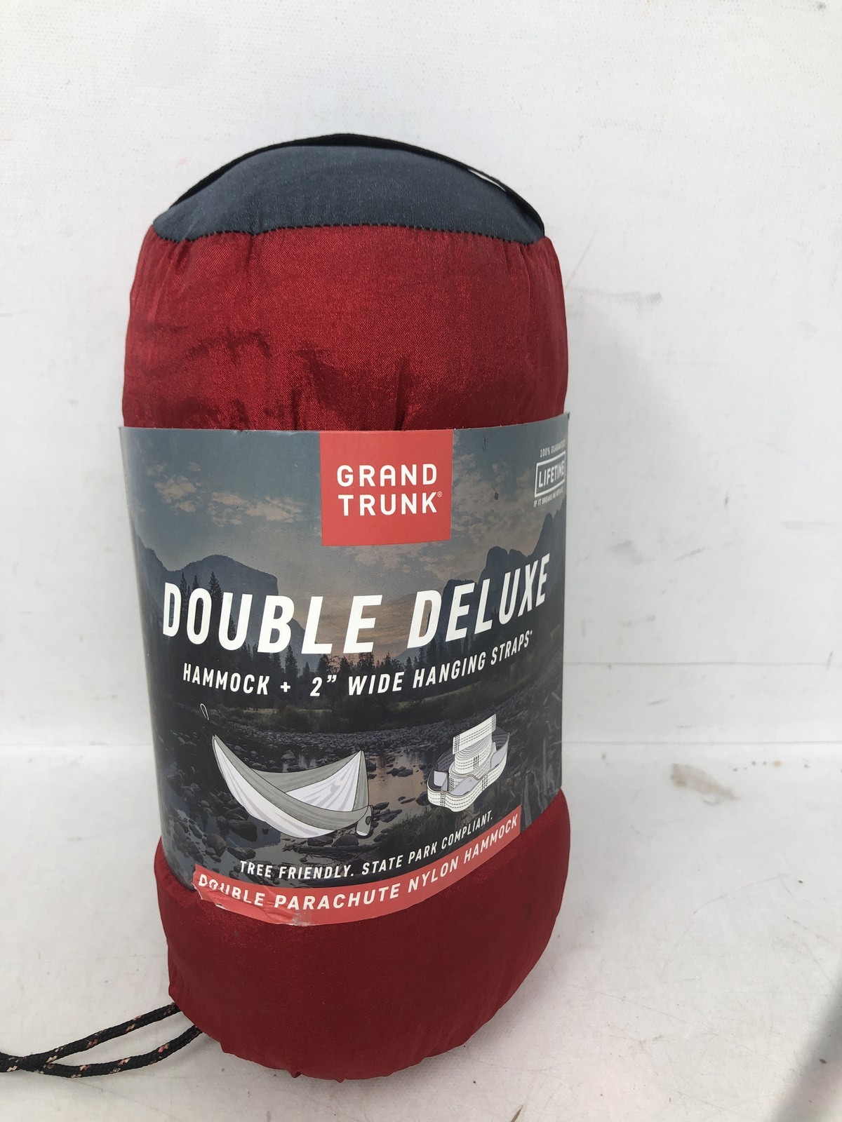 Grand Trunk Double Deluxe Parachute Nylon Hammock Crimson/charcoal
