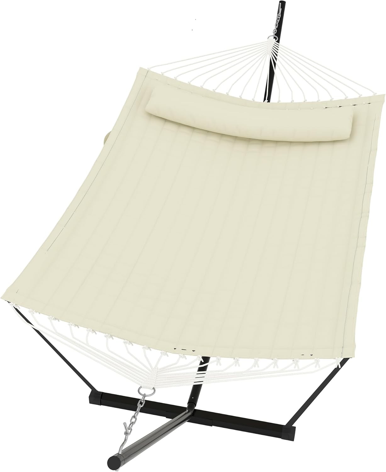 2 Person Portable Hammock with Stand for Outdoor with Pillow, 450LBS Capacity
