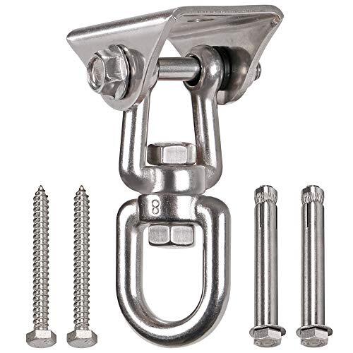 Heavy Duty 360° Swivel Swing Hanger, Stainless Steel Swing Hook for Ceiling W…