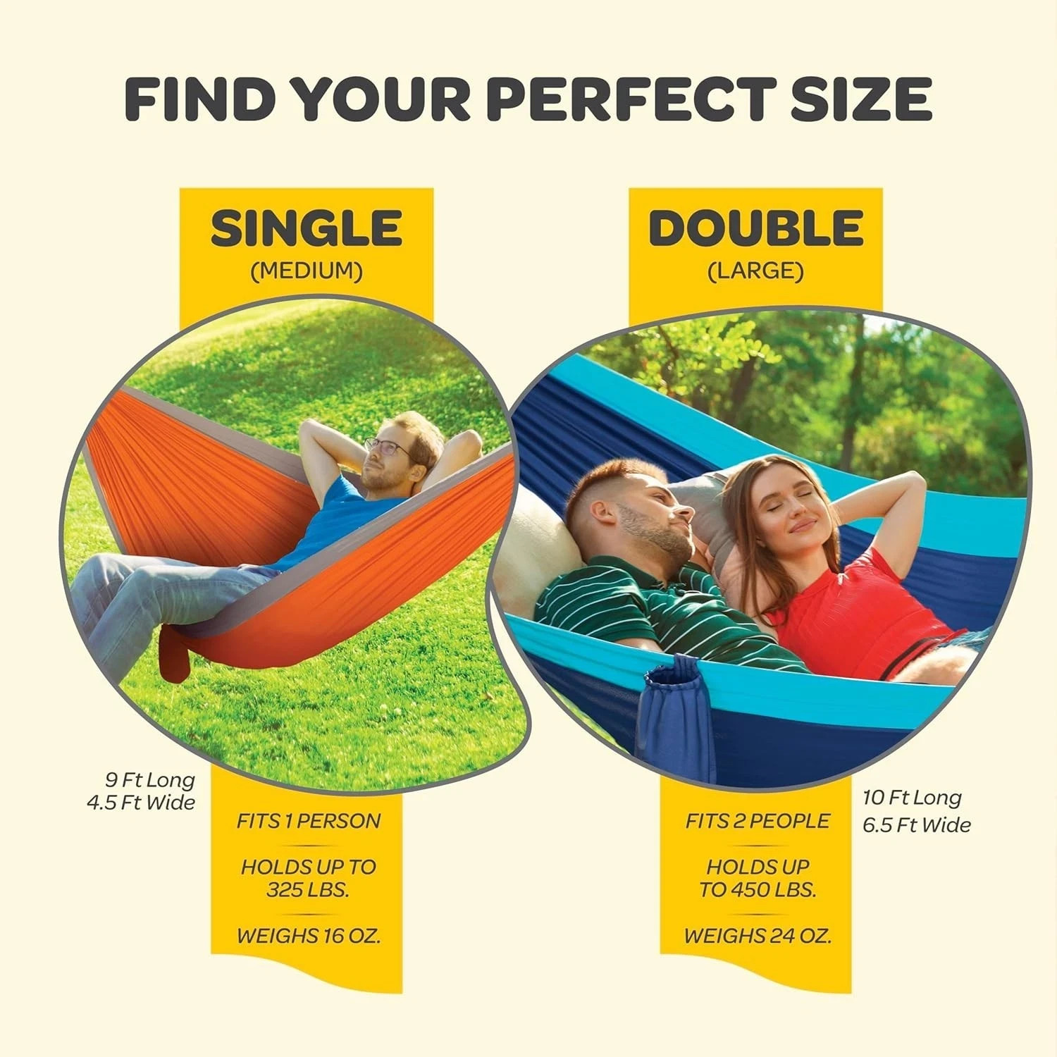 Sewanta – Durable Hammock 400 lb Capacity, Nylon Camping Hammock Chair – Double