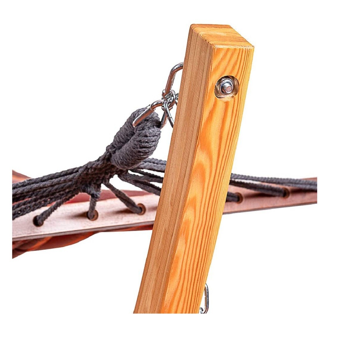 10 Feet Russian Pine Hardwood Arc Frame Hammock Stand with Hooks and Chains