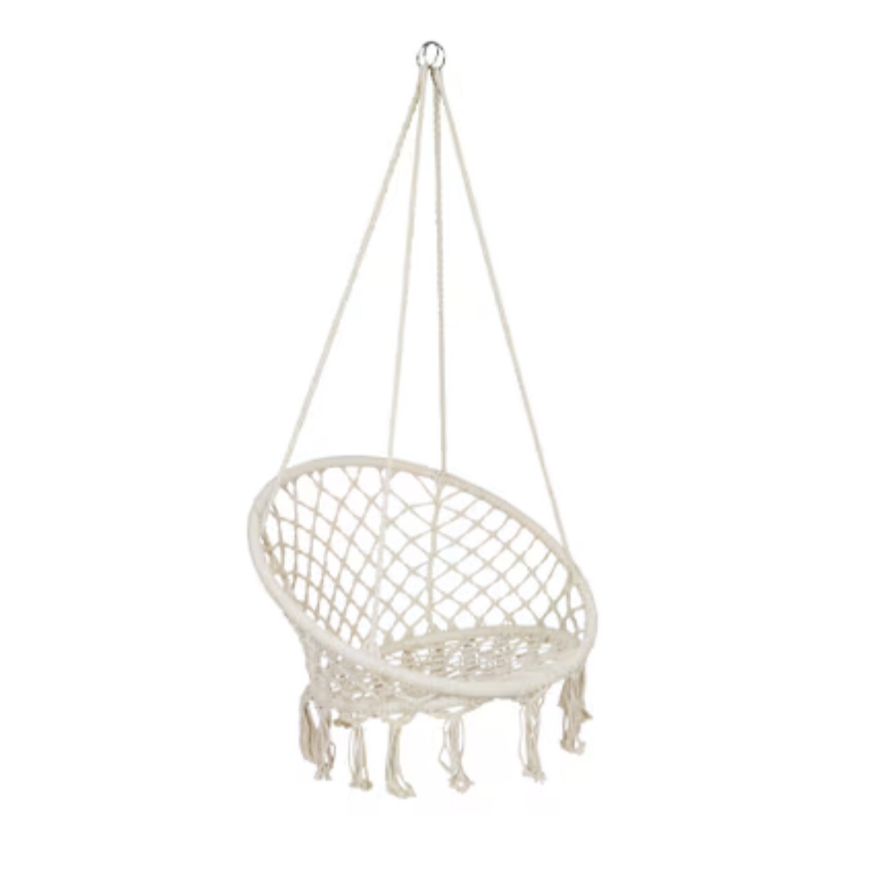 Lightweight Porch Hammock Chair Macrame Swing Bohemian Rope Lounge 265lb White