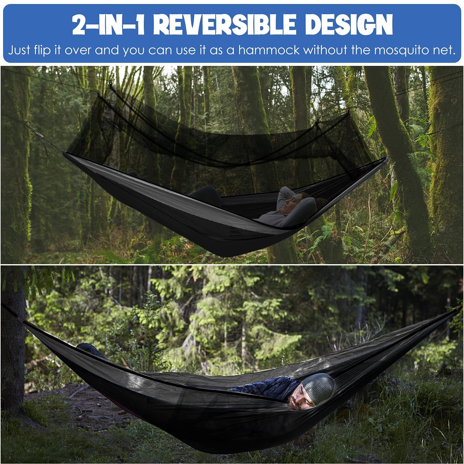 Double Person Camping Hammock with Mosquito Net Hanging Hammock