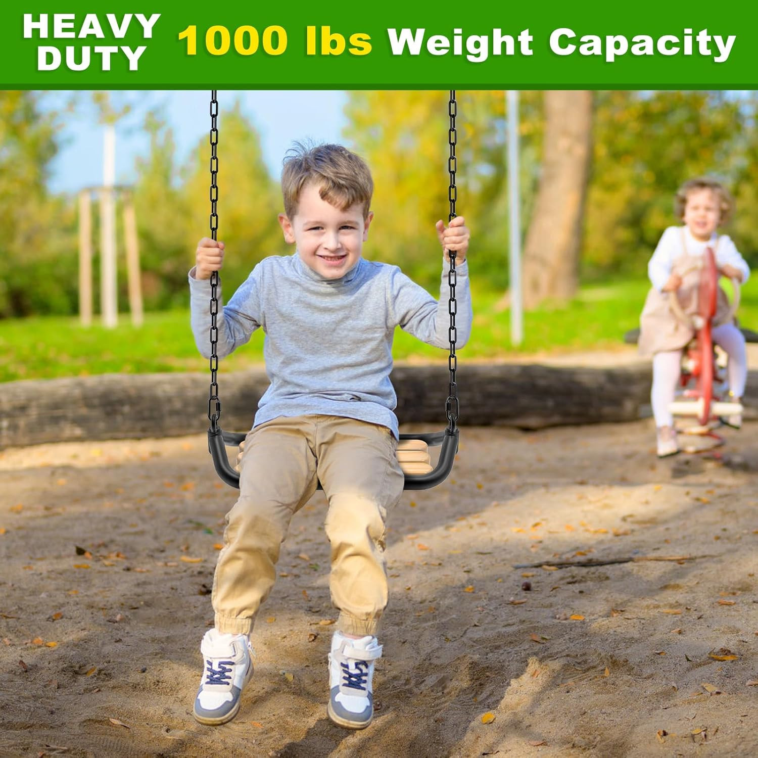 SELEWARE 2 Pack 40 Inch Hanging Swing Chain with 4 Carabiners, 1000LB Capacity P