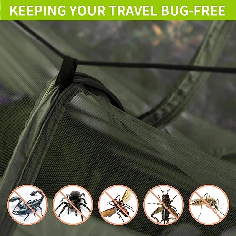 Camping Hammock with Mosquito Net Tent Double Hanging Bed Swing Chair Camouflage