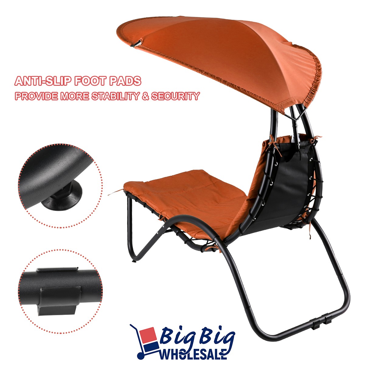 Pair Outdoor Backyard Lounger Hammock Chaise Hanging Lounge Chair Swing Shade