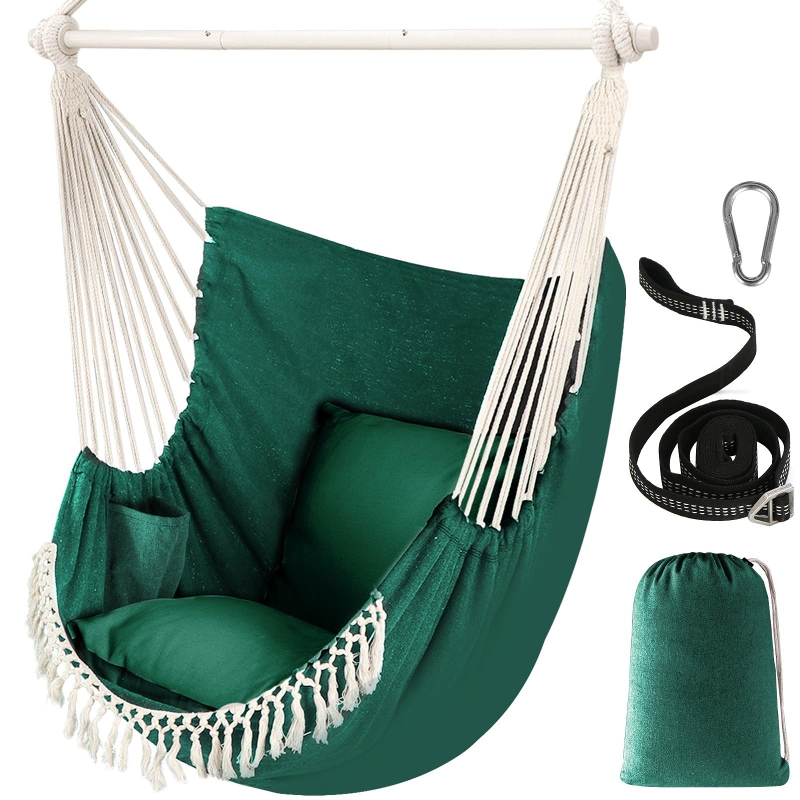 Chihee Hammock Chair Hanging Swing, 500 Lbs, 2 Cushions, Metal Spreader