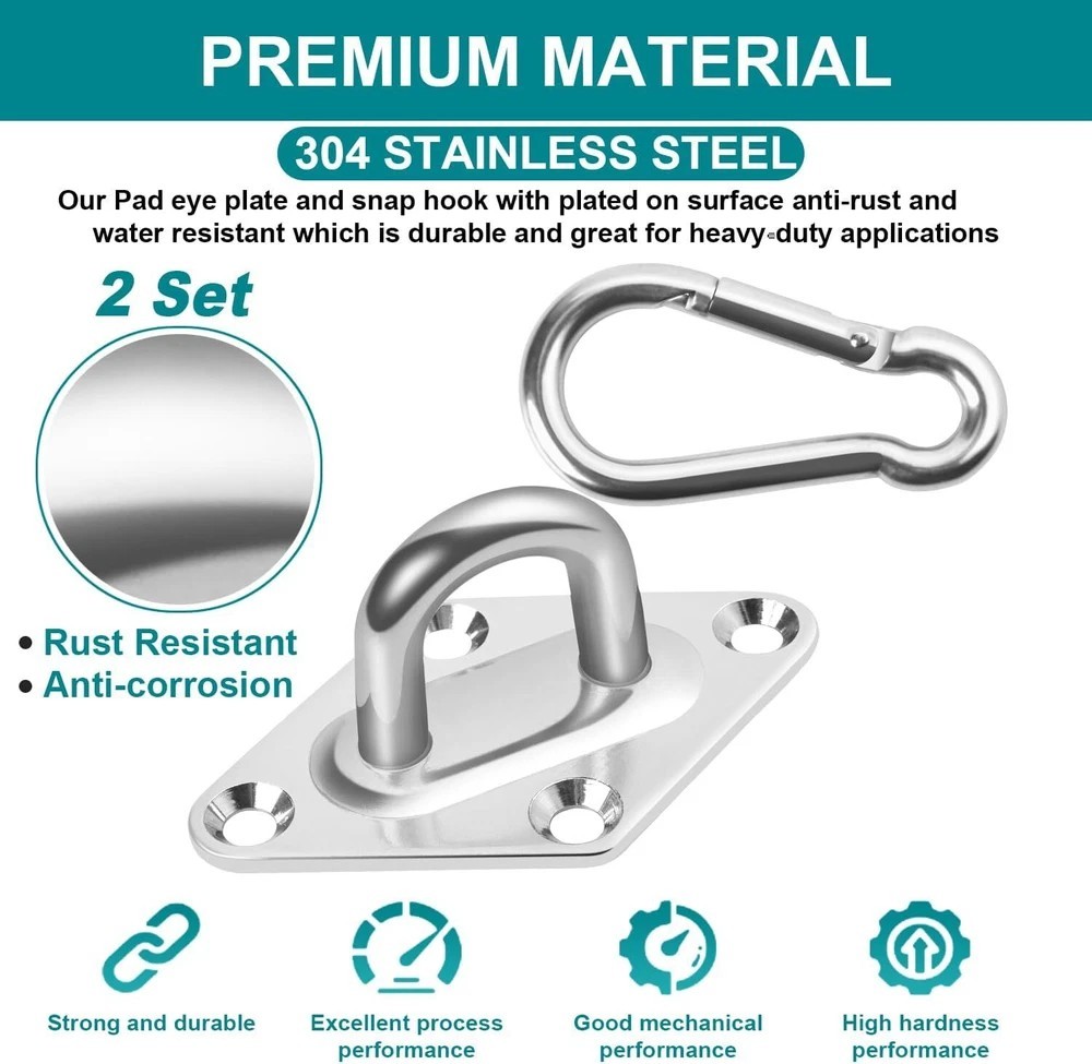 Heavy Duty Hammock Hanging Kit – 1000 Lb Capacity Swing Hooks, Ceiling Hooks for