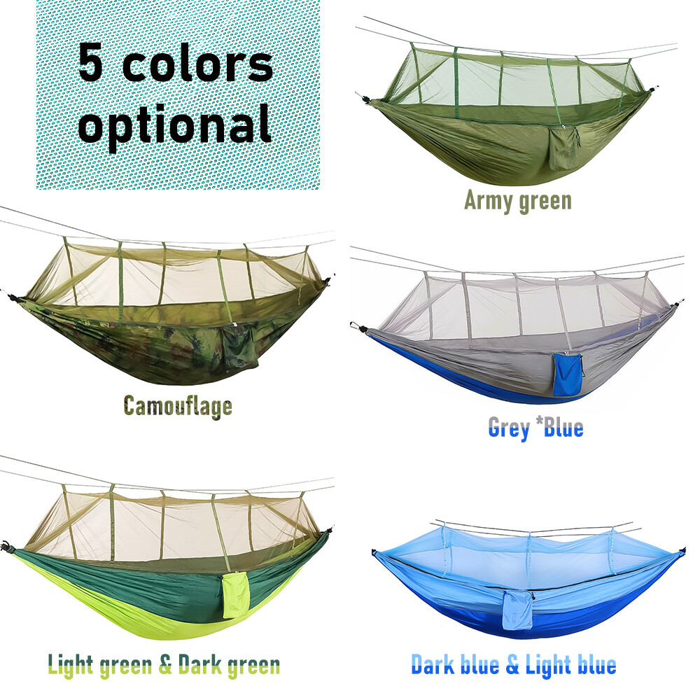 660lbs Double Person Portable Camping Hammock Tent Hanging Bed with Mosquito Net