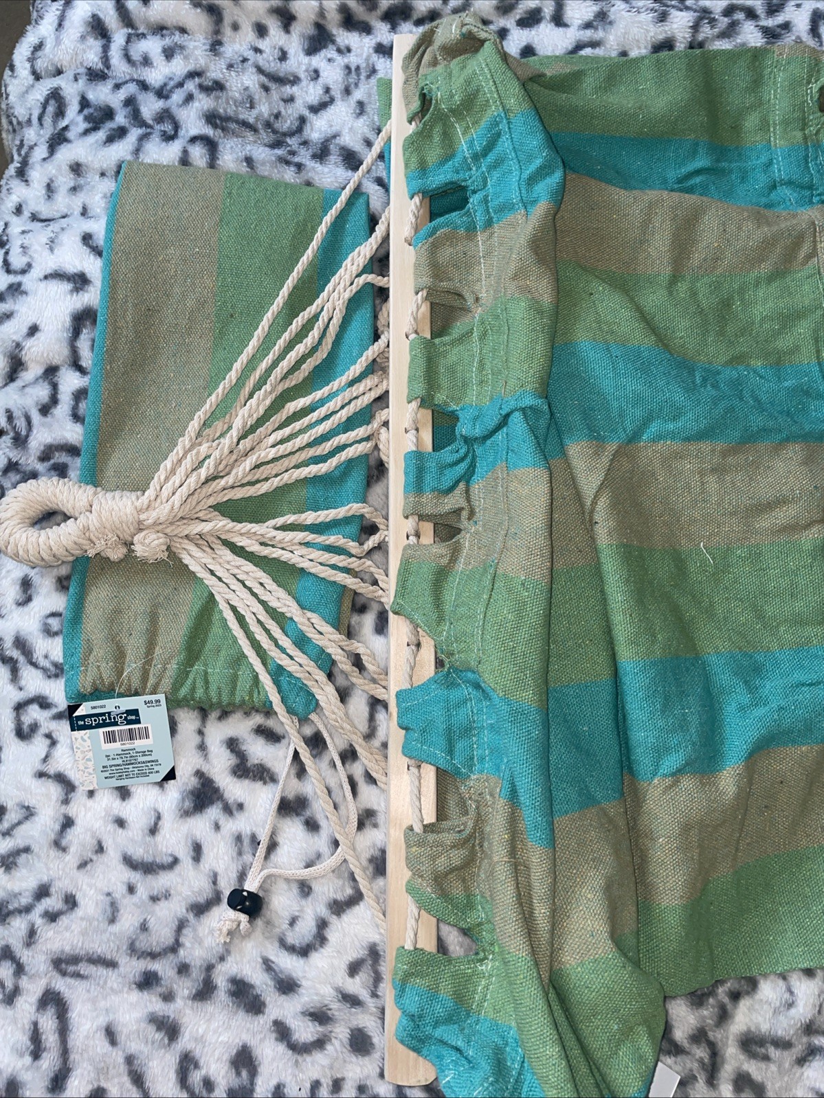 Hobby Lobby Green & Blue 31.5 x 78.7 in. Hammock & Storage Bag (holds 400 Lbs)