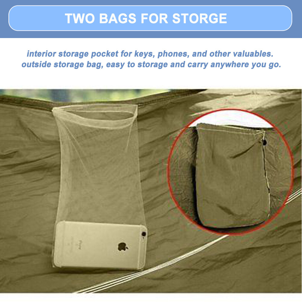 2 Person Camping Hammock With Mosquito Net Outdoor Portable Nylon Hanging Tent