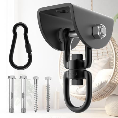 Hammock Hanging Kit, 1200 lb Capacity Heavy Duty Ceiling Hooks, 360° Swivel