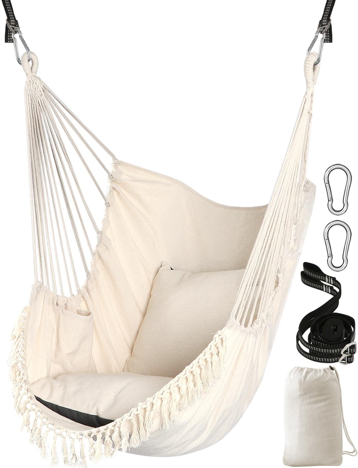 Chihee Hammock Chair Hanging Swing w/ 2 Pillows & Strong Webbing Straps