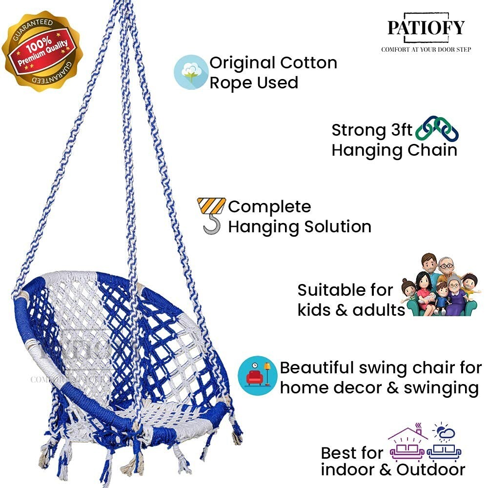 Portable Hanging Cotton Swing Relaxing Chair Jhula Adult Kid Home Decor Hammock