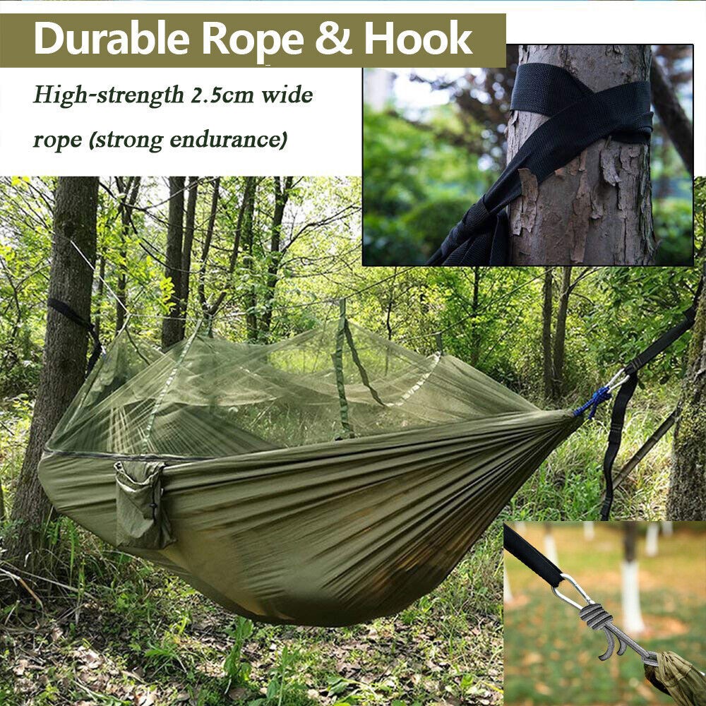 Camping Hammock Tent Mosquito Net Set 2 Person Sun Cover Rainproof Hanging Bed