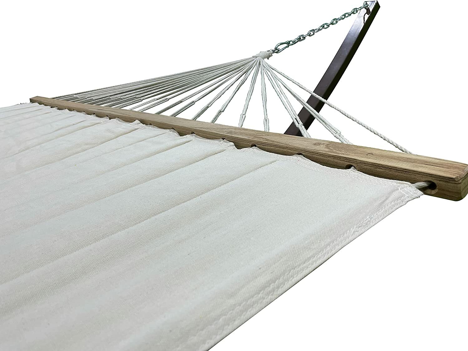Petra Leisure 15Ft In/Outdoor Black Steel Arc Hammock Stand w/ Quilted Beige Bed