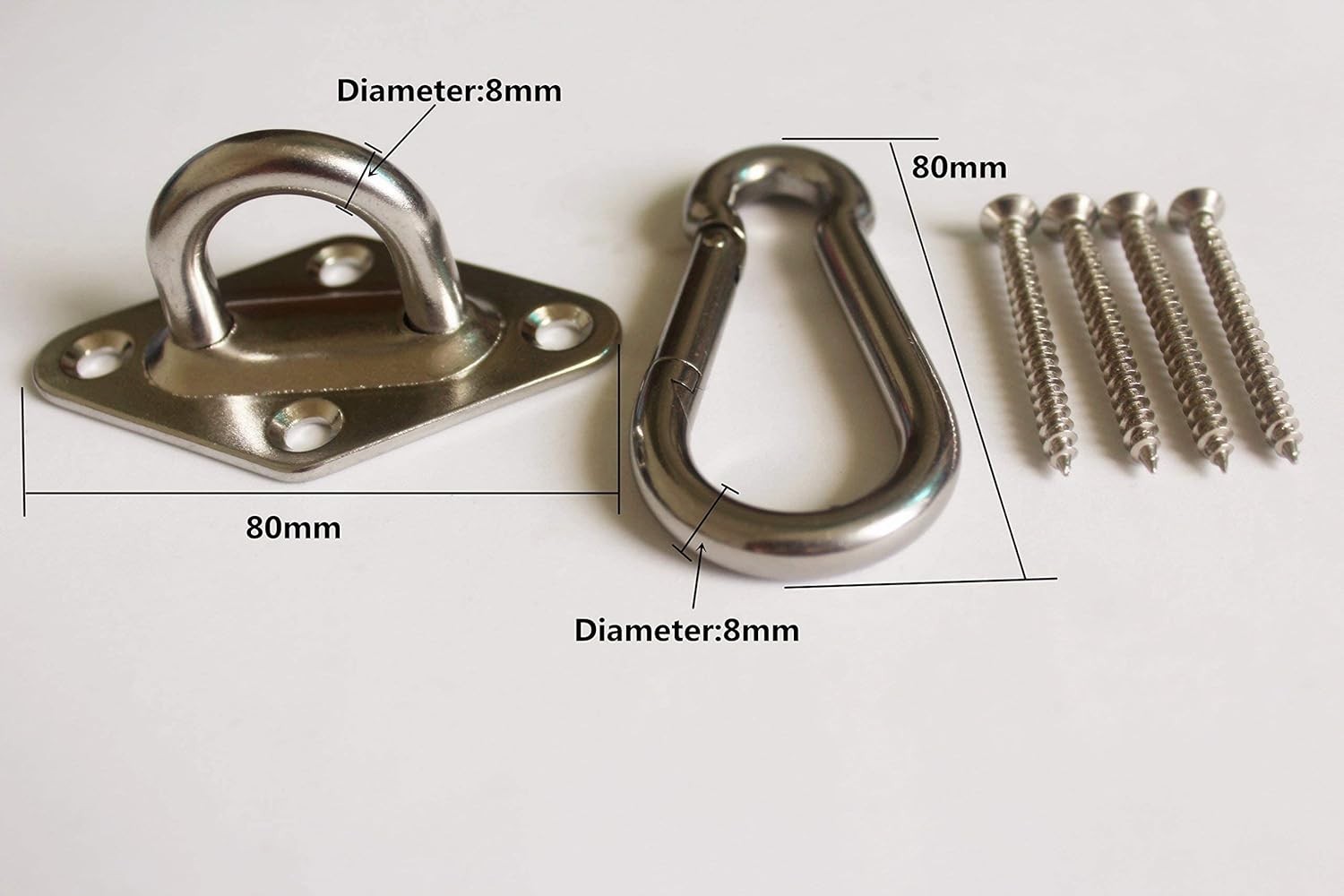 1000 lb Capacity Heavy Duty Hammock Hanging Kit – Durable Stainless Steel Hooks