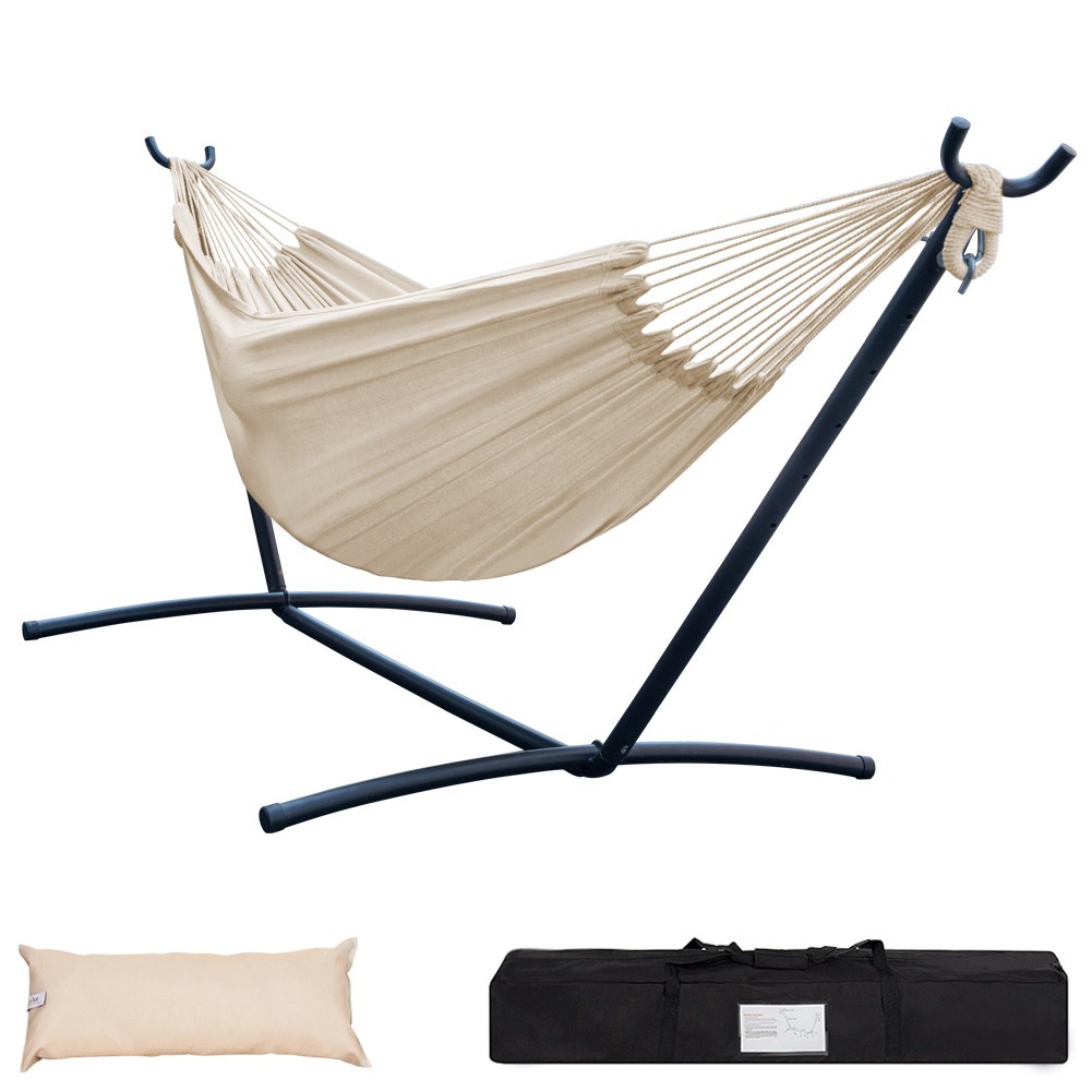 Lazy Double Hammock with Steel Frame – 450 lbs Weight Capacity