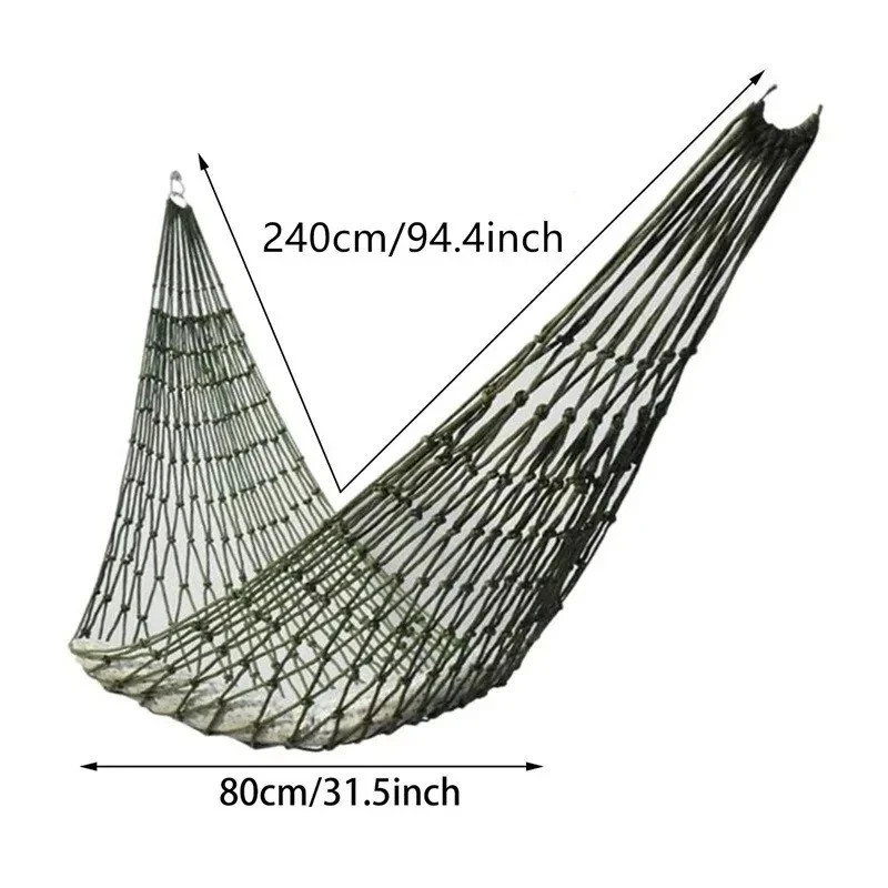 Nylon Rope Hammock Outdoor Sleeping Net Bed Portable Camping Garden Beach Yard