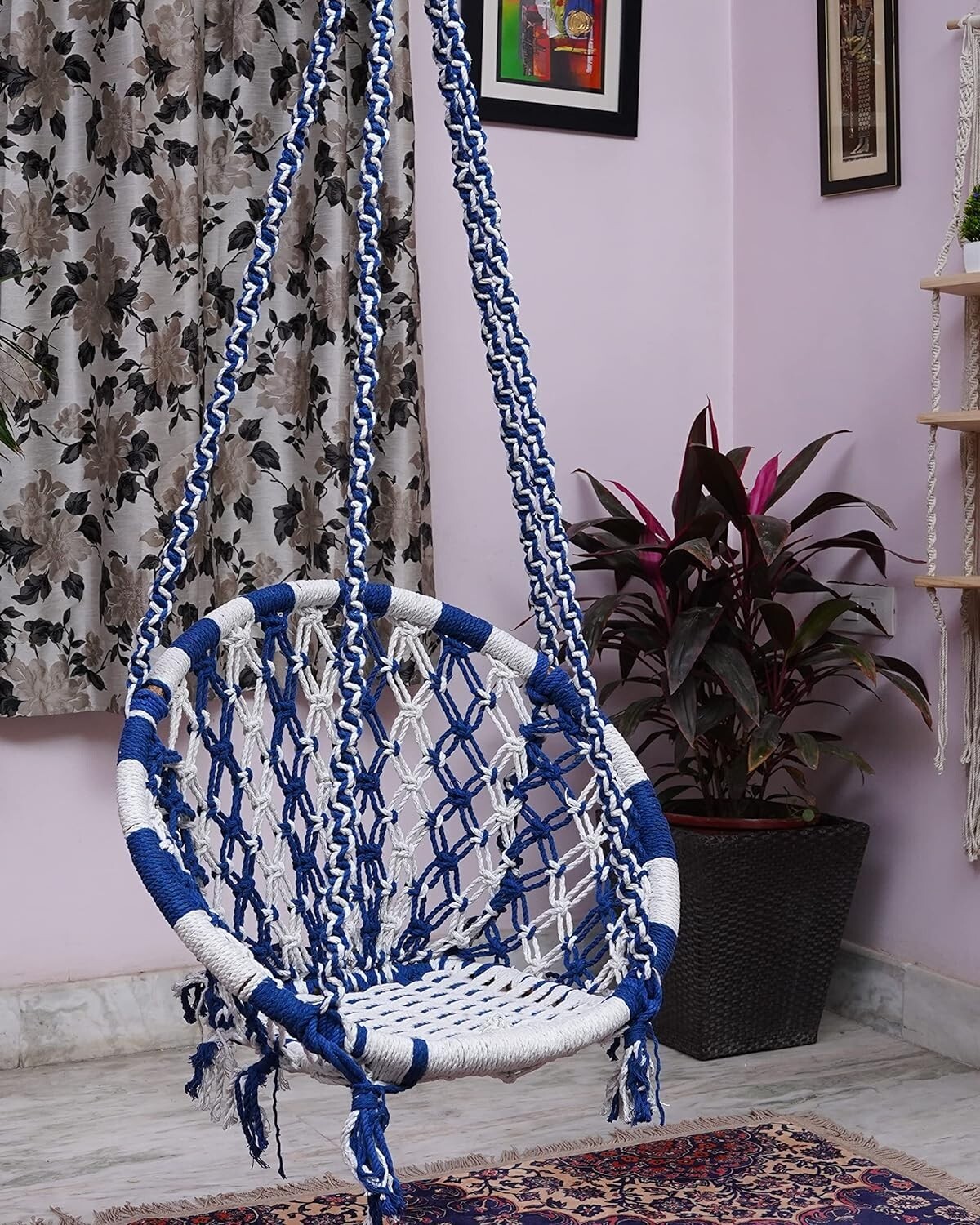 Portable Hanging Cotton Swing Relaxing Chair Jhula Adult Kid Home Decor Hammock