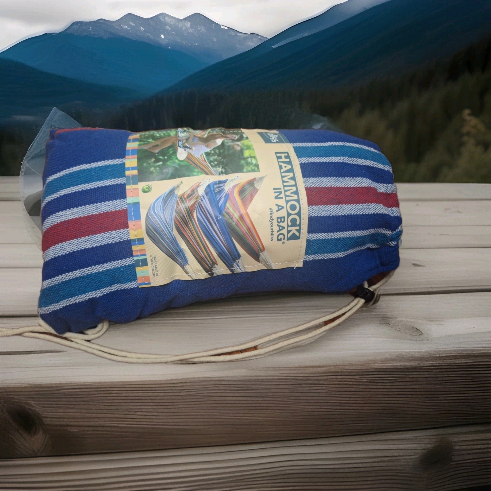 Bliss Hammocks Cotton-Polyester Multi Color Hammock in a Bag, 1 Person Weighing