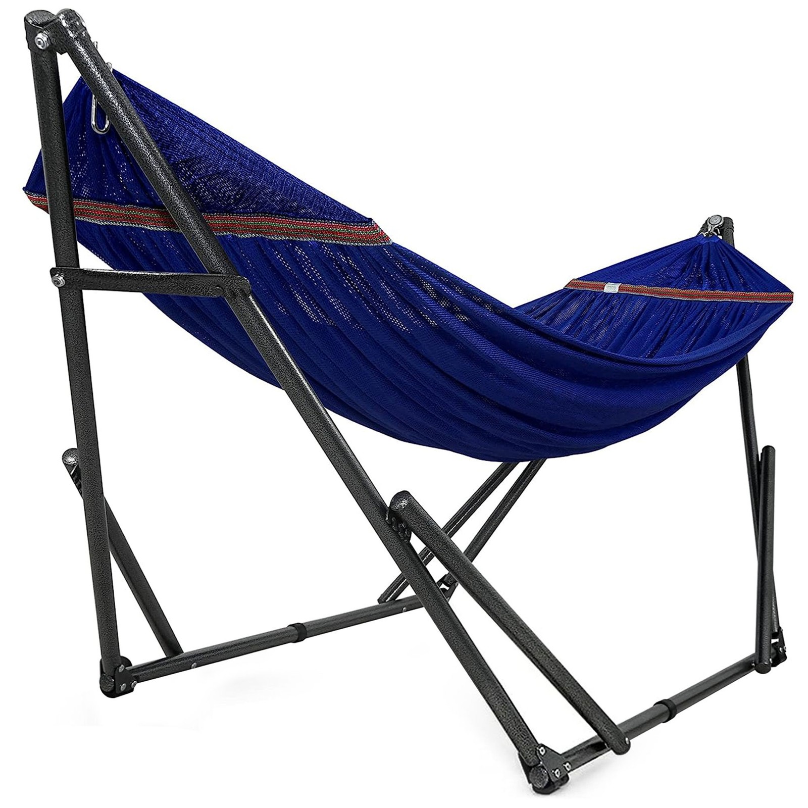 Tranquillo 116″ Double Hammock w/Adjustable Stand & Bag, Blue (For Parts)