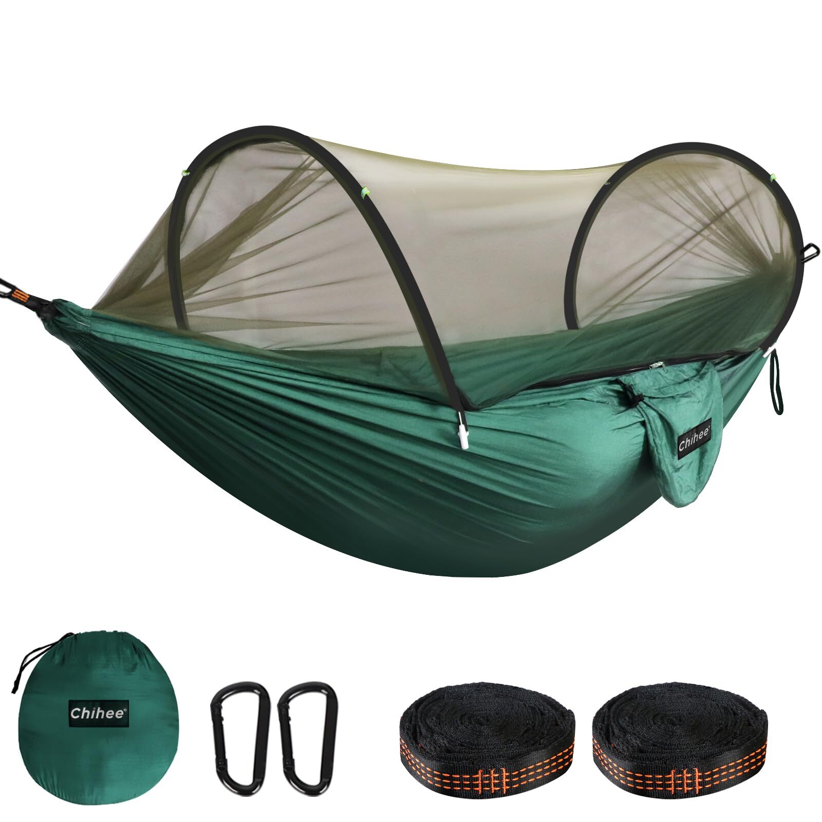Ultra-Light Travel Camping Hammock Pop-up Net Hammock 660lbs Load CapacityBre…