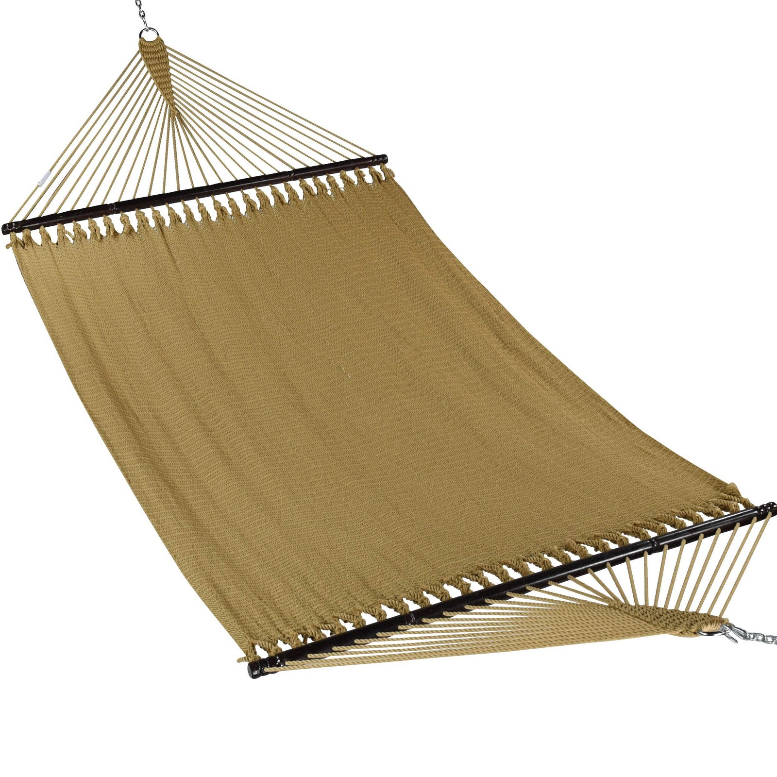 Jumbo Caribbean Hammock Tan and Wood Arc Hammock Stand