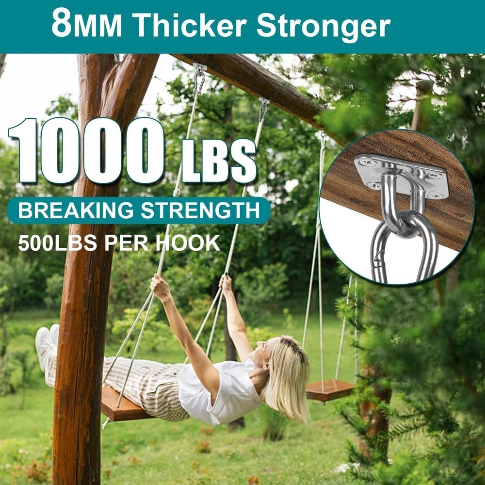 Heavy Duty Hammock Hanging Kit – 1000 Lb Capacity Swing Hooks, Ceiling Hooks for
