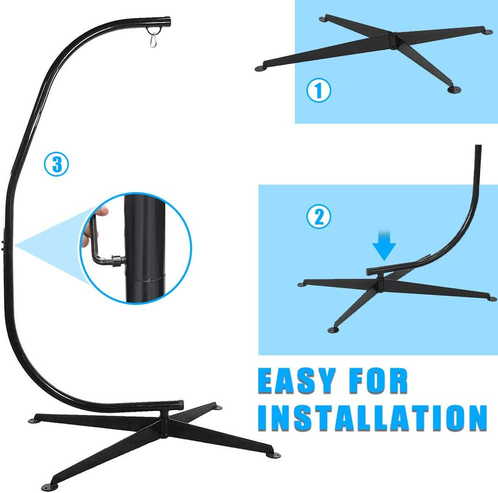 Heavy Duty C Stand for Hammock Chair – Indoor/Outdoor Use, Black