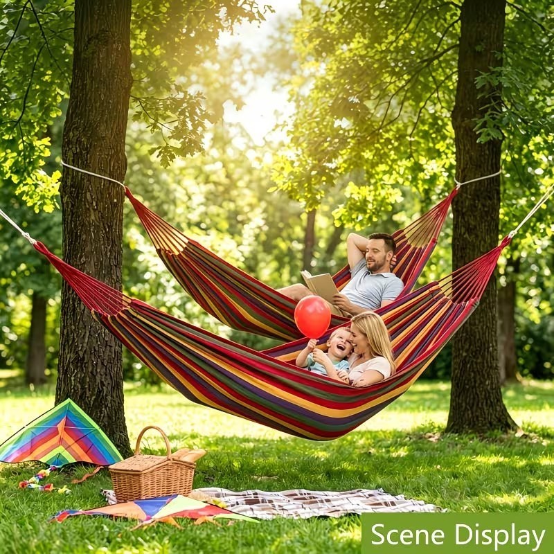 Canvas Hammock 1 – 2 Person Heavy Duty 102″ x 31″ Camping Backyard Patio Swing