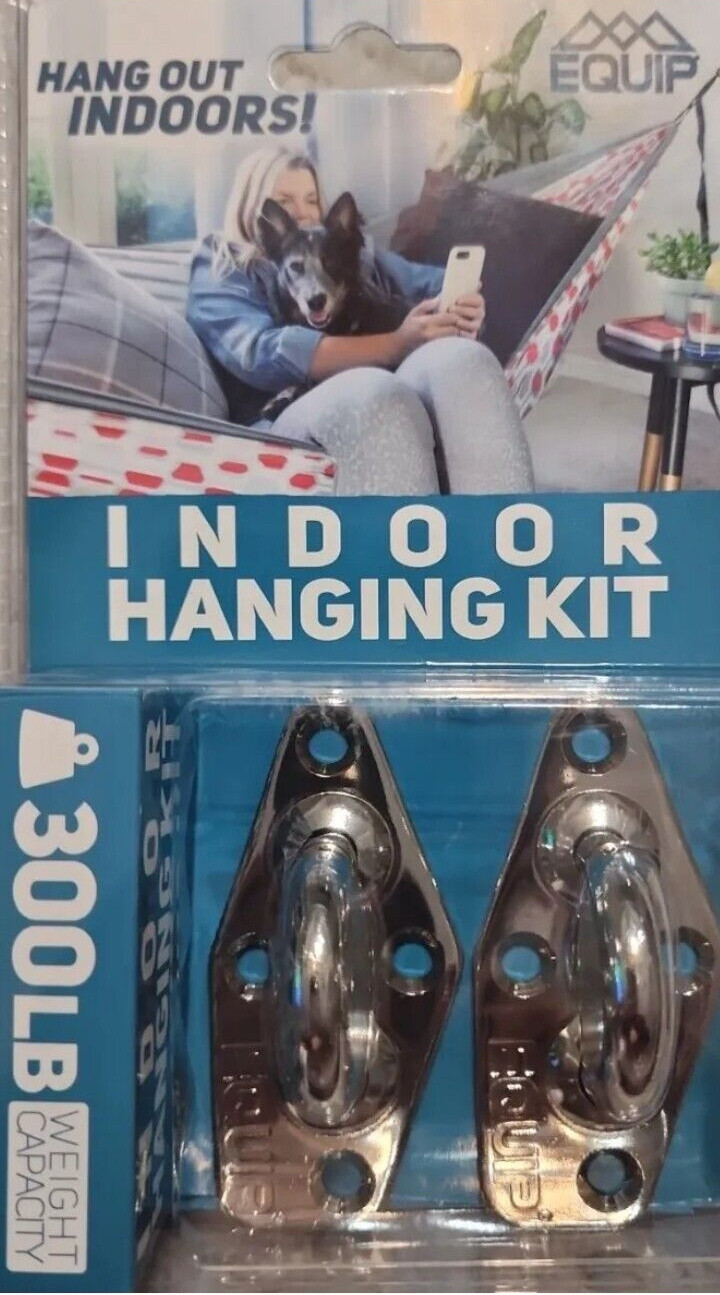 300 Lbs! Indoor Hammock Hanging Kit Stainless Steel For Wall Studs NEW! Screws!