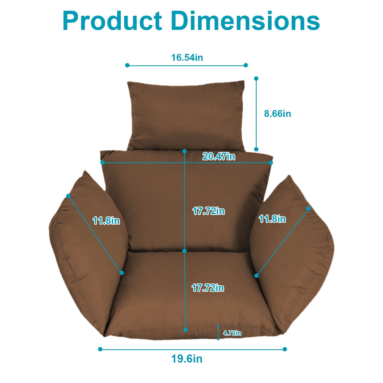 Thicken Egg Chair Cushion Hanging Basket Seat Cushion Soft Chair Pad Home Mat US