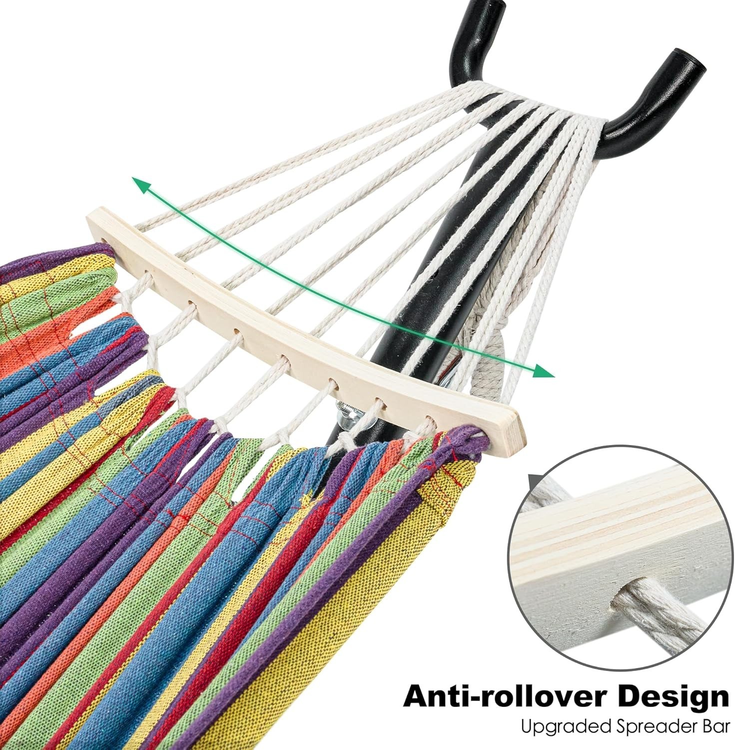 Double Hammock with Stand for Outside, Heavy Duty Steel Support, 2 Person