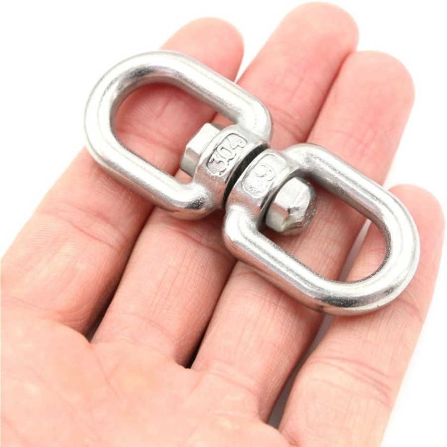 Stainless Steel Swivel Ring Double Ended Eye Hook Shackle Connector For Hanging