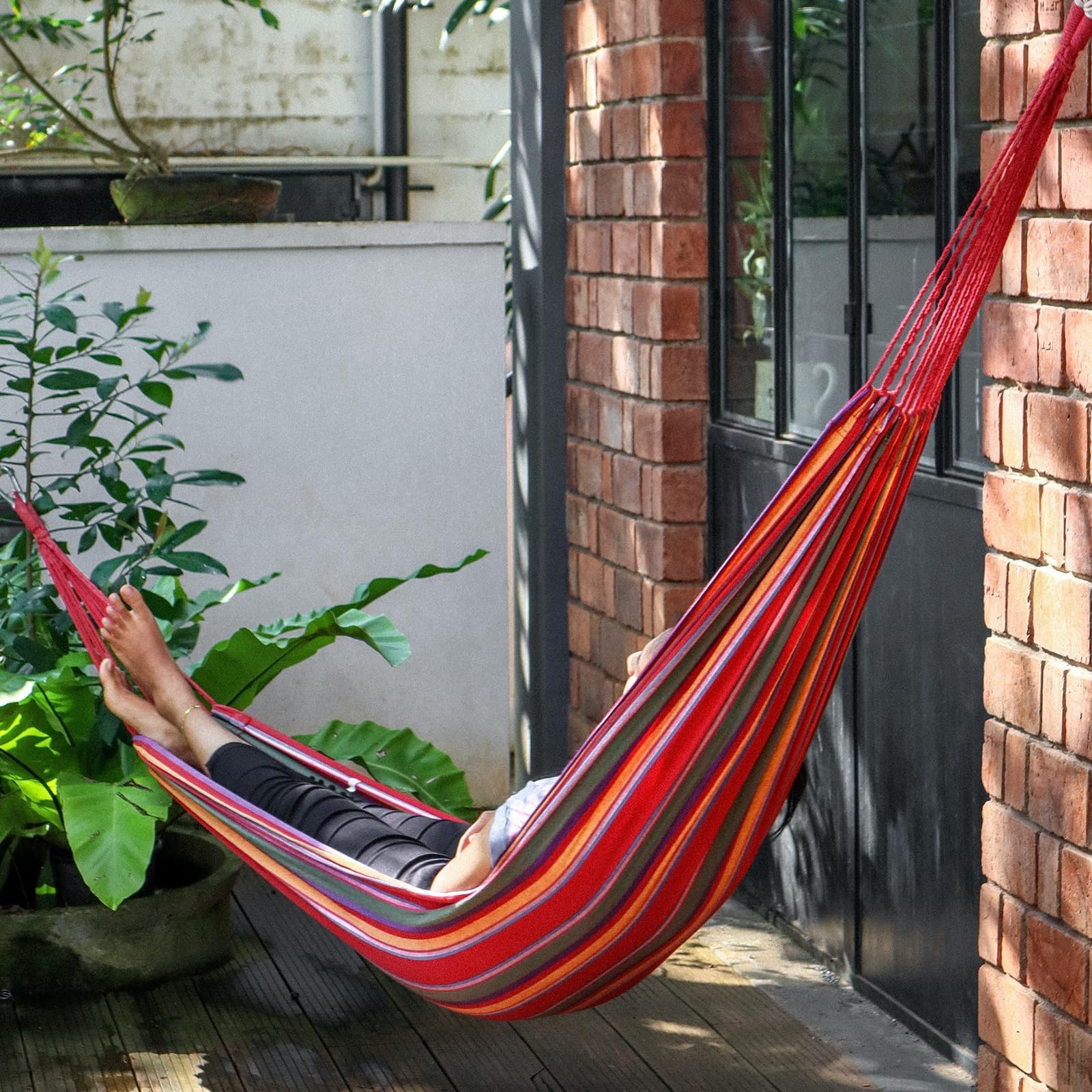Hamaca Para 2 Personas 450 Libras Adultos Colgante De Camping Patio Portátil