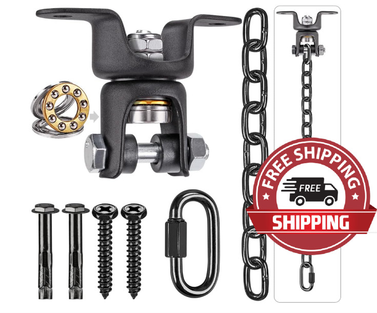 Kit de Colgador para Hamaca 600 LB, Cadena 120 cm, Giro 360°, Interior/Exterior