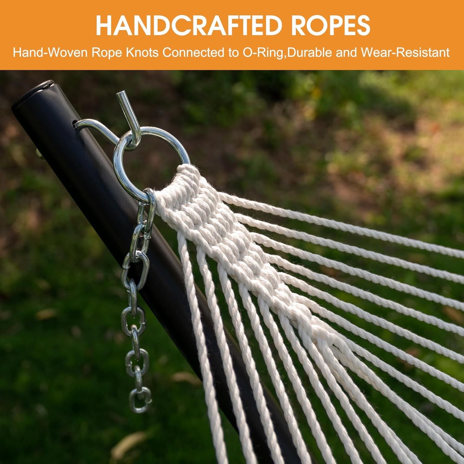 11 FT Double Outside Hammock Quick Dry Olefin Fabric Hammock W/ Spreader Bar