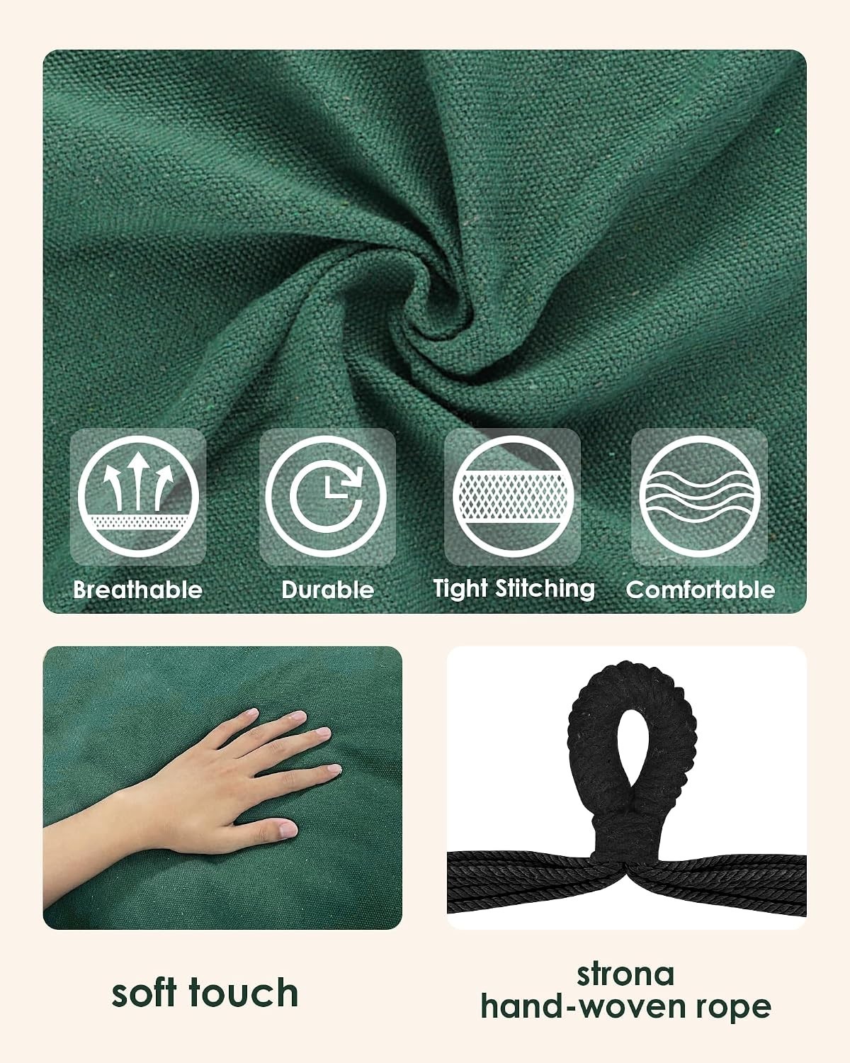 Versatile Hanging Hammock Chair – Durable for Indoor/Outdoor – 500 lbs Capacity