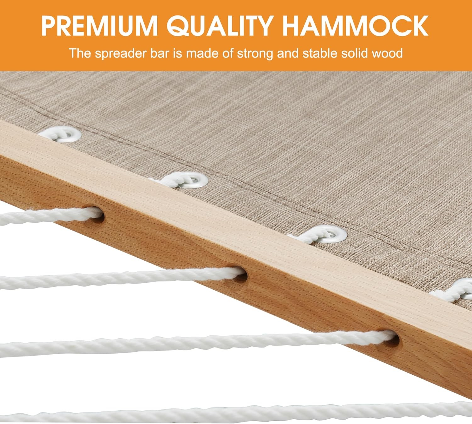 11 FT Double Outside Hammock Quick Dry Olefin Fabric Hammock W/ Spreader Bar