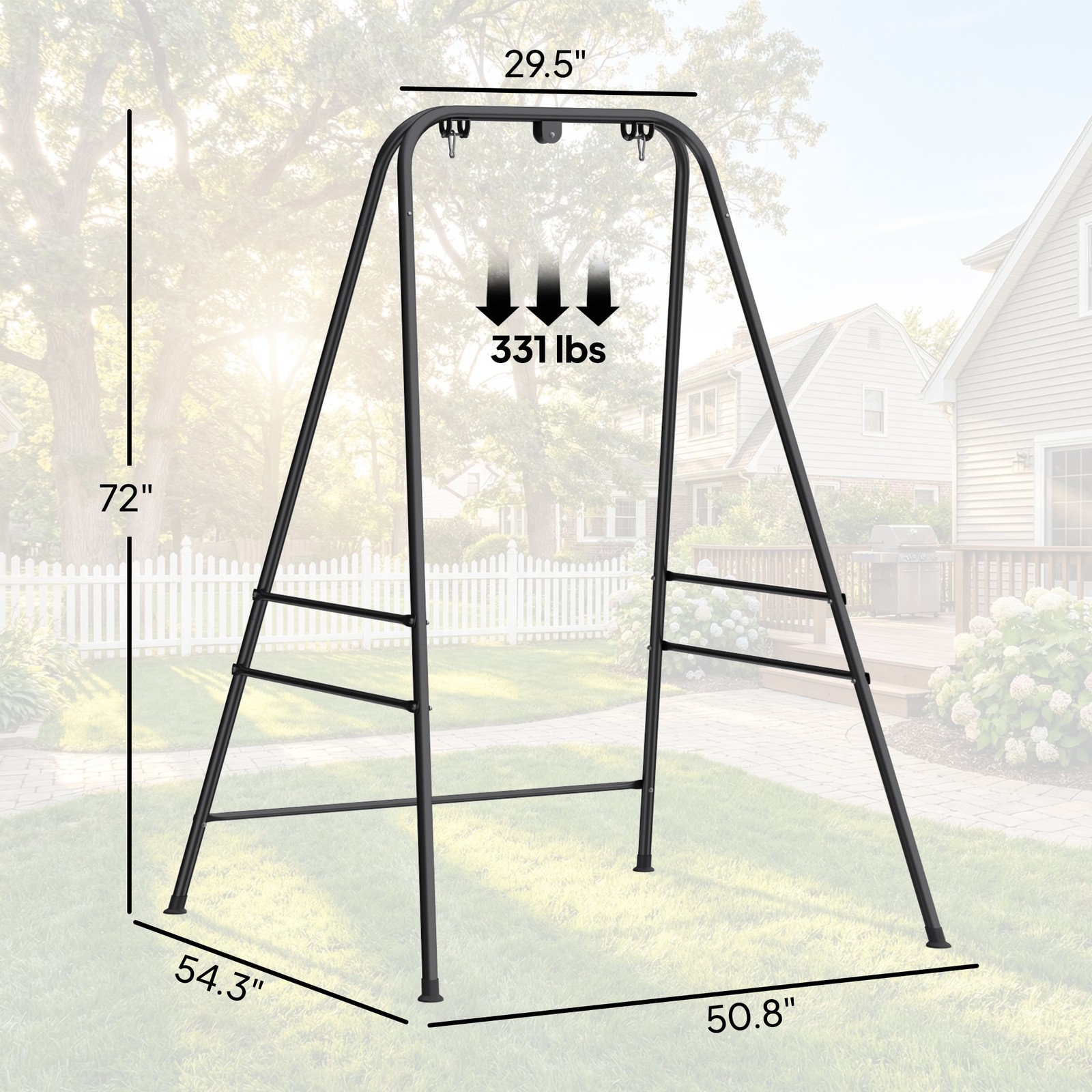 Hammock Chair Stand, Heavy Duty Hanging Swing Chair, Black