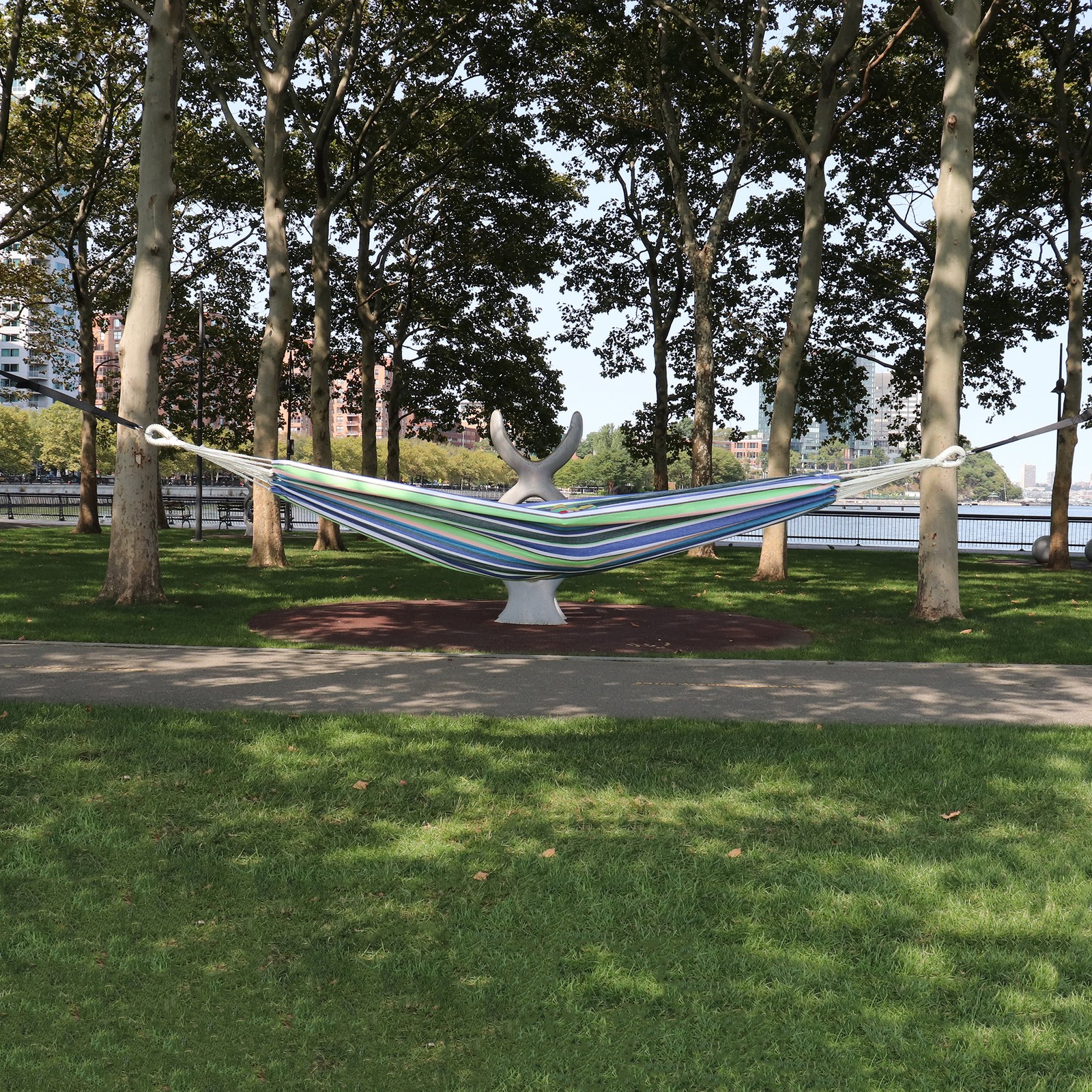 Bliss Hammocks Double Hammock with Rope Loops & Tree Straps, 265 lb, Blue Honu