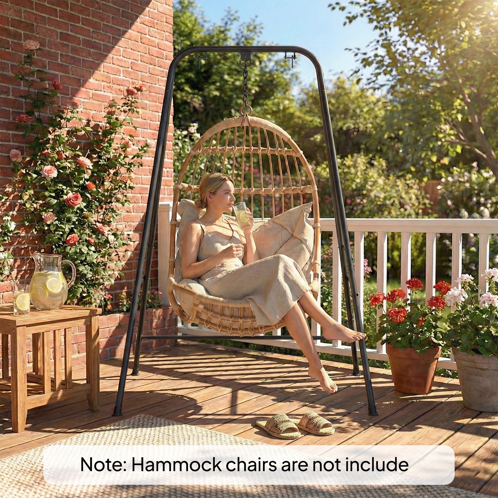 Hammock Chair Stand, Heavy Duty Hanging Swing Chair, Black