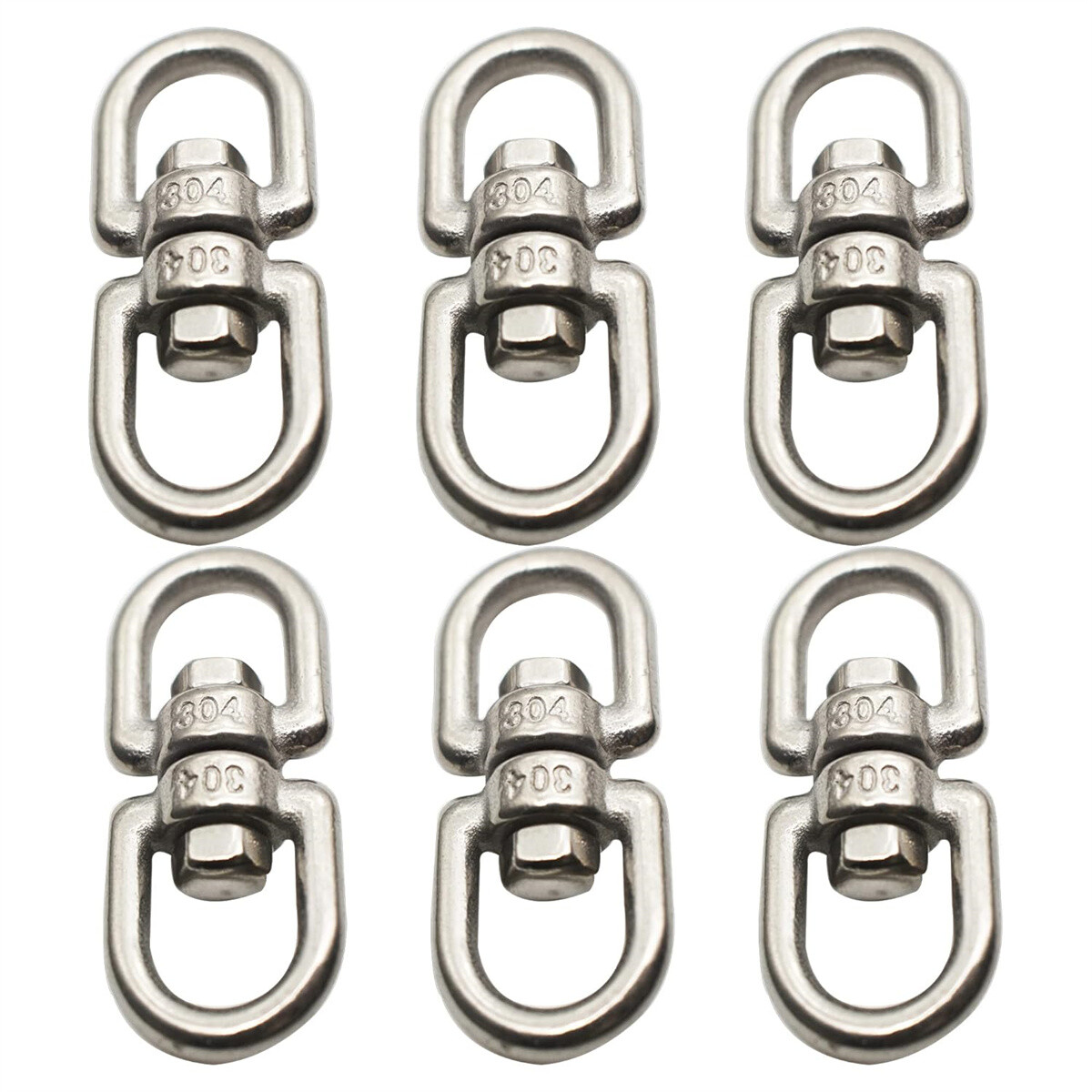 Heavy Duty M5 Double Swivel Eye Hook Load 300 KG/660 lbs for Hanging Pack of 6