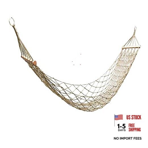 Cotton Rope Hammocks with Wood Spreader,Traditional Hand Woven Children