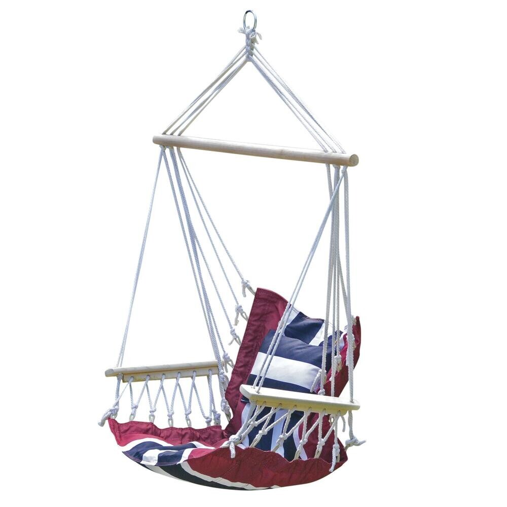 21″ Multicolor Striped Polyester Patio Hanging Hammock Chair 250 lbs Capacity