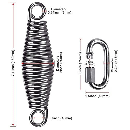 Heavy Duty Swing Springs for Hammock Chair, Porch Swing, Up to 400 lbs, 2 Pack