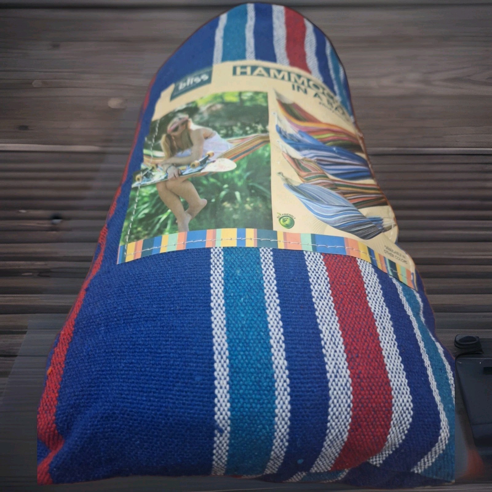 Bliss Hammocks Cotton-Polyester Multi Color Hammock in a Bag, 1 Person Weighing