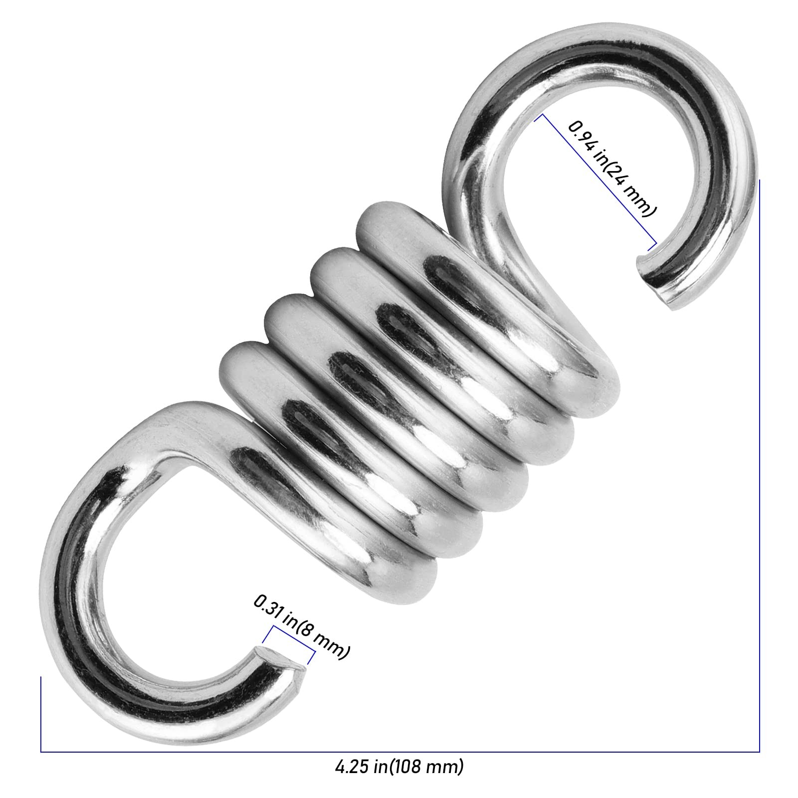 4 PCS 4 Inch 700Lbs Capacity Hammock Chair Spring Heavy Duty Porch Swing